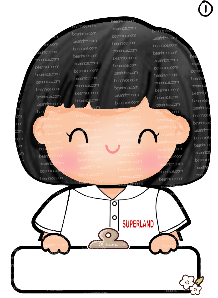 Superland pre-Sch bob hair Sticker