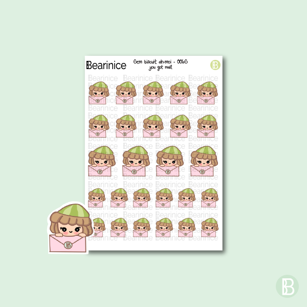 You Got Mail, Current Mood Stickers, Relatable Stickers, Relatable Life Stickers, Emotion Stickers, Emoji Stickers, Chibi Stickers, Kawaii Sticker,Bearinice, EC planner, Happy Planner, Hobonichi,Hoboweeks