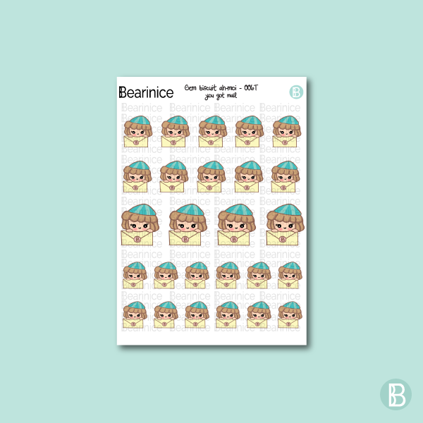 You got mail, Current Mood Stickers, Relatable Stickers, Relatable Life Stickers, Emotion Stickers, Emoji Stickers, Chibi Stickers, Kawaii Sticker,Bearinice, EC planner, Happy Planner, Hobonichi,Hoboweeks
