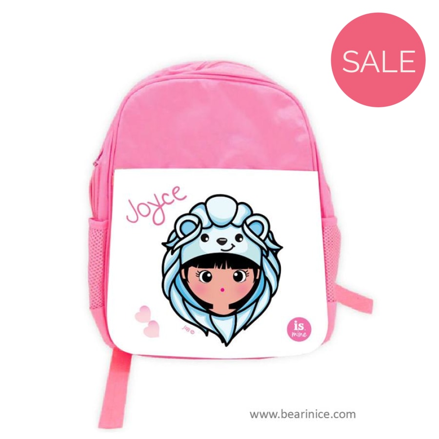 Backpack-Personalised - Merlion -Pout Pink Bag Backpack