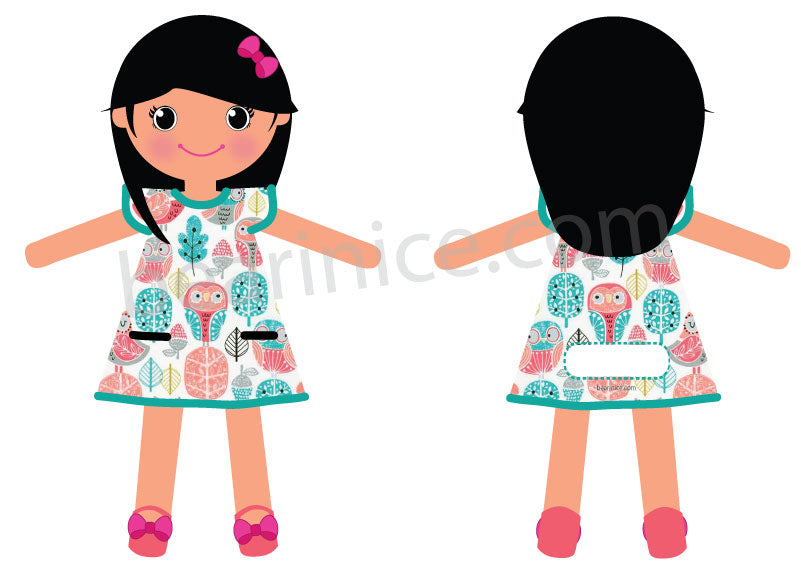 Doll - Personalised - Owl dress